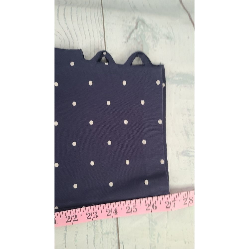 Joe B 3X Pull On Capri Pants Blue Cream Polka Dot Criss Cross Open Ankle Stretch - Picture 7 of 9